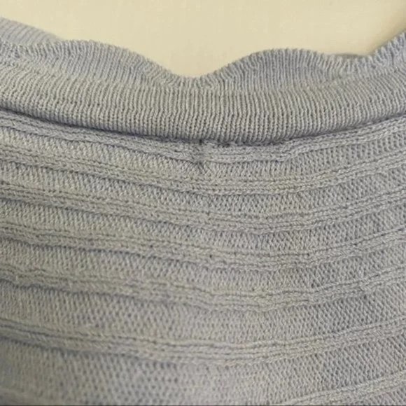 Knit Light Blue Off the Shoulder Fit & Flare Dress - Picture 8 of 8